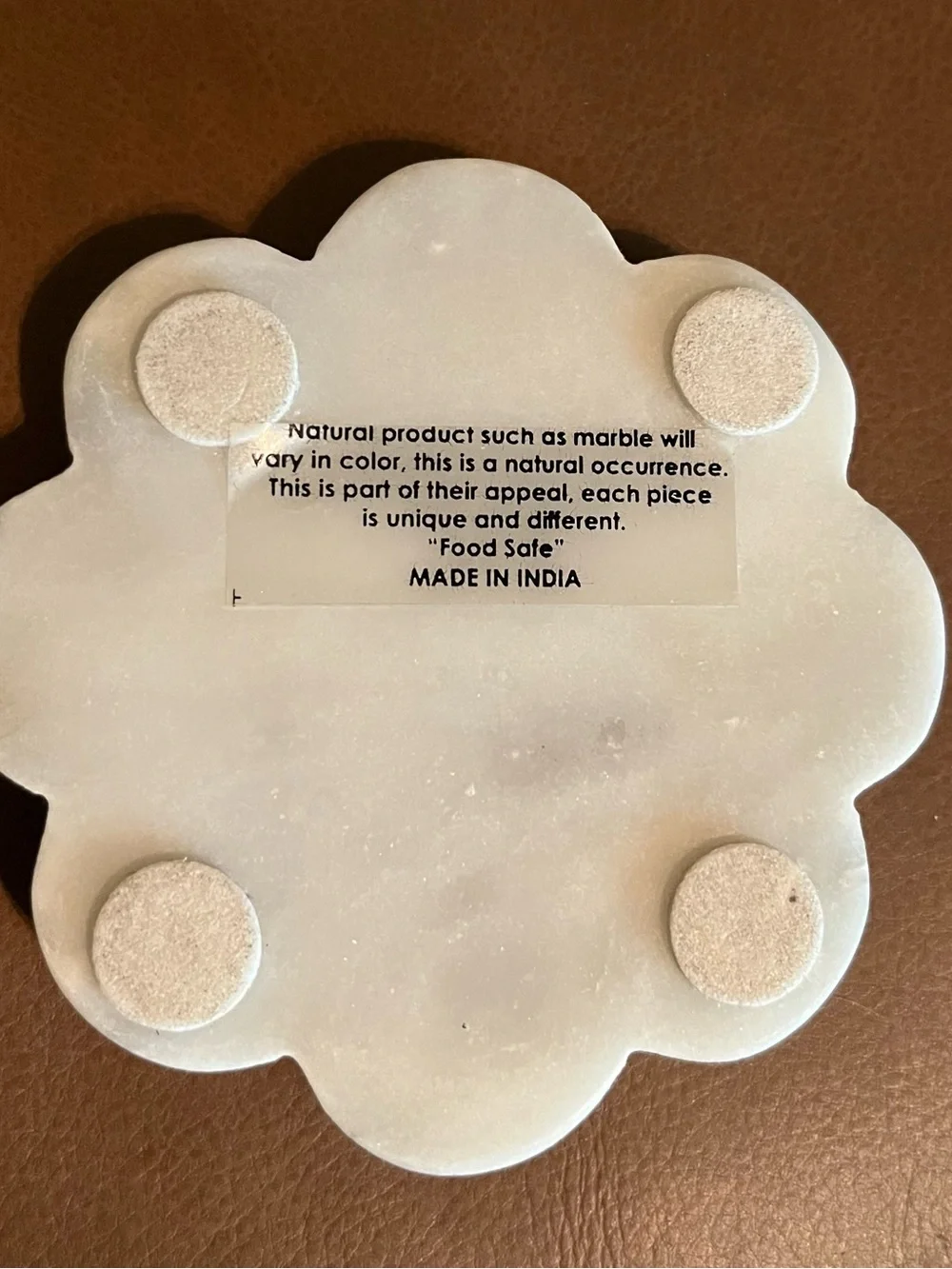 White Marble Scalloped Coasters - Set of 4